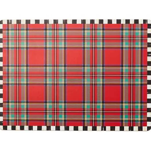 Tartan Red Cork Back Placemats, Set of 4