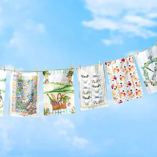 Tea Cups Dish Towel