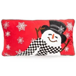 Top Hat Snowman Lumbar Pillow