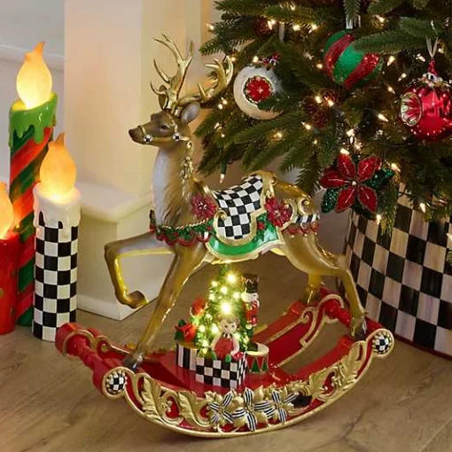 Traditional Christmas Illuminated Rocking Reindeer