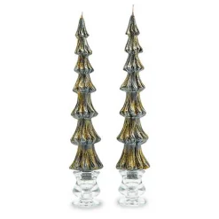 Tree Dinner Candles - 12 - Black - Set of 2