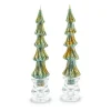 Tree Dinner Candles - 8 - Green - Set of 2