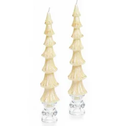 Tree Dinner Candles - 12 - Ivory - Set of 2