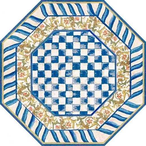 Truly Royal Check 6' Octagon Washable Rug