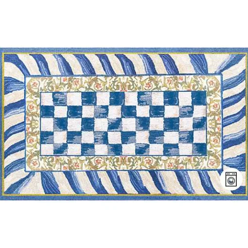 Truly Royal Check 3' x 5' Washable Rug