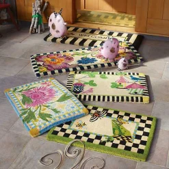 Welcome Awning Stripe Double Door Entrance Mat