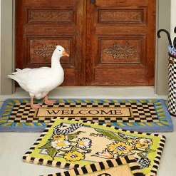 Welcome Periwinkle Double Door Entrance Mat