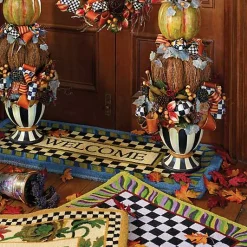 Welcome Periwinkle Double Door Entrance Mat