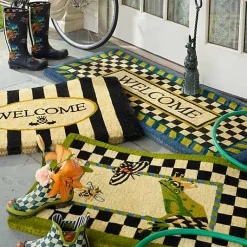 Welcome Periwinkle Double Door Entrance Mat