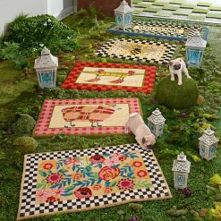 Welcome Periwinkle Double Door Entrance Mat