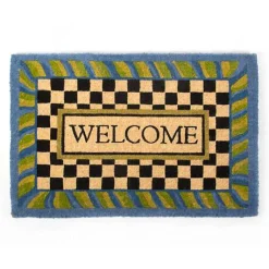 Welcome Periwinkle Entrance Mat