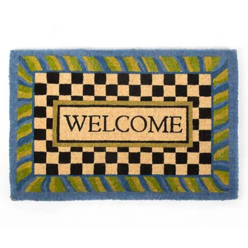 Welcome Periwinkle Entrance Mat