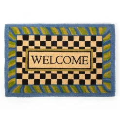 Welcome Periwinkle Entrance Mat