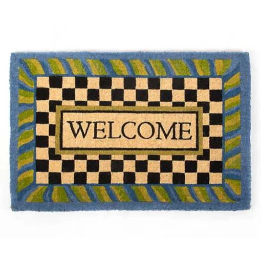 Welcome Periwinkle Entrance Mat