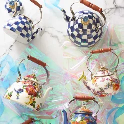 White Flower Market 3 Quart Tea Kettle
