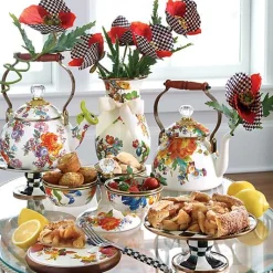 White Flower Market 2 Quart Tea Kettle