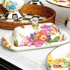 White Flower Market Butter Box