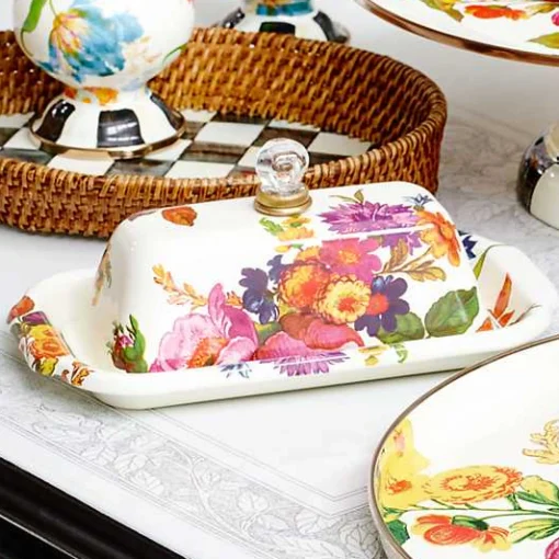 White Flower Market Butter Box