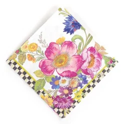 White Flower Market Cocktail Paper Napkins