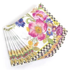 White Flower Market Cocktail Paper Napkins