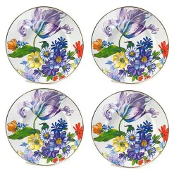 White Flower Market Dinner Plates, Set of 4