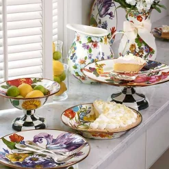 White Flower Market Dinner Plate