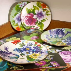 White Flower Market Dinner Plate