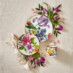 White Flower Market Dinner Plate