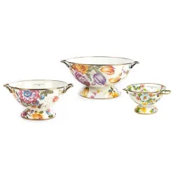 White Flower Market Everything Bowl  Colanders Set