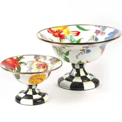 White Flower Market Large Compote