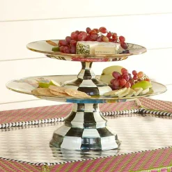 White Flower Market Large Pedestal Platter