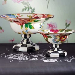 White Flower Market Large Compote