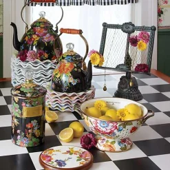 White Flower Market Large Colander