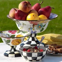 White Flower Market Large Compote