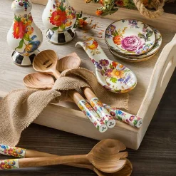White Flower Market Large Salt  Pepper Shakers