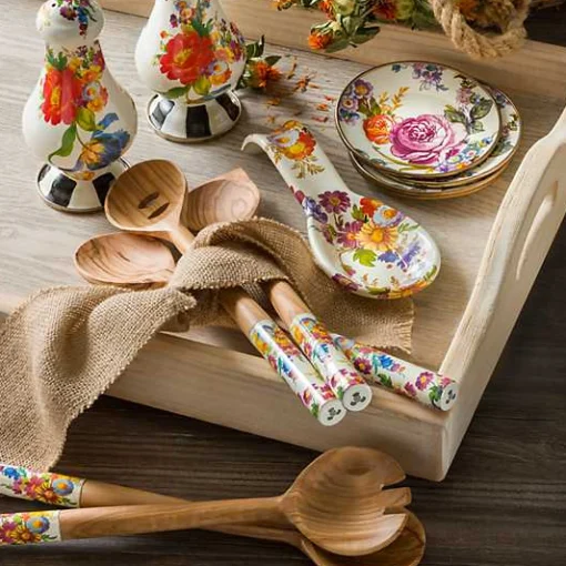 White Flower Market Large Salt  Pepper Shakers