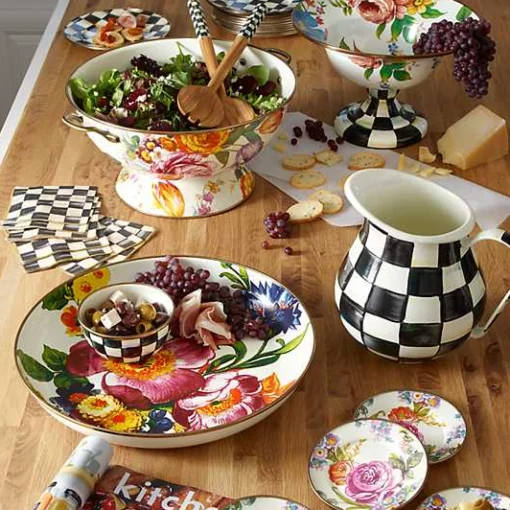 White Flower Market Large Compote