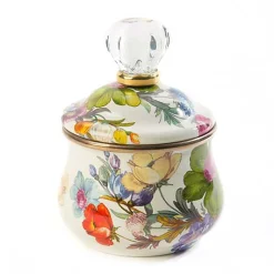 White Flower Market Lidded Sugar Bowl