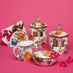 White Flower Market Medium Canister