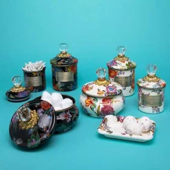White Flower Market Mini Canister