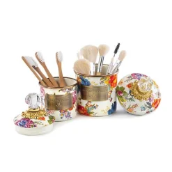 White Flower Market Mini Canister