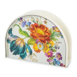 White Flower Market Napkin Holder