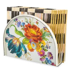 White Flower Market Napkin Holder