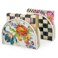 White Flower Market Napkin Holder
