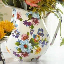 White Flower Market Pitcher
