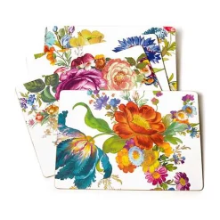 White Flower Market Placemats, Set of 4