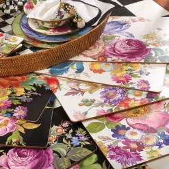 White Flower Market Placemats, Set of 4
