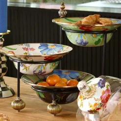 White Flower Market Serving Bowl