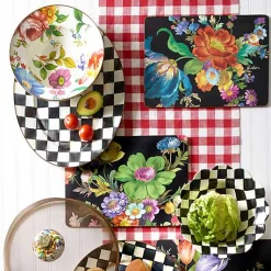 White Flower Market Serving Bowl