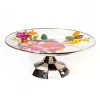 White Flower Market Small Pedestal Platter